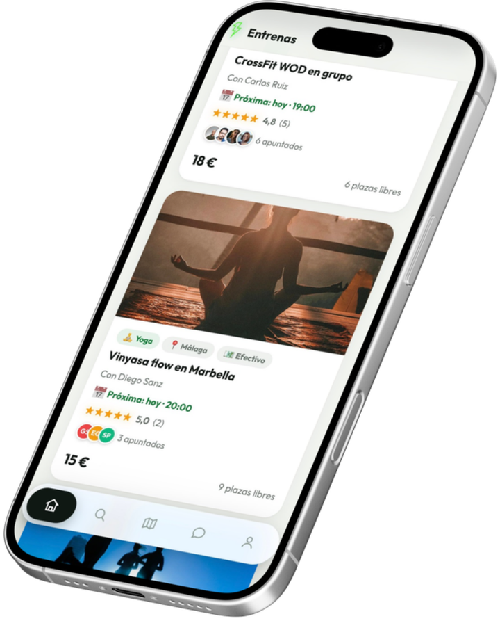 La app de Entrenas en un iPhone